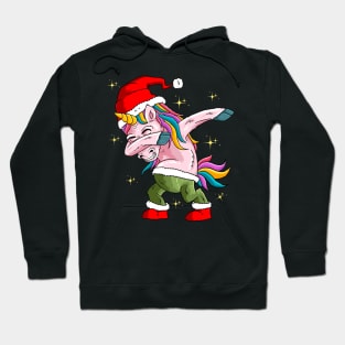 Dabbing Unicorn Christmas Santa Hoodie